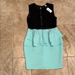 Lace top mini dress